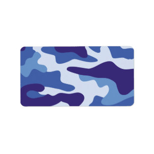 Blue camouflage pattern label