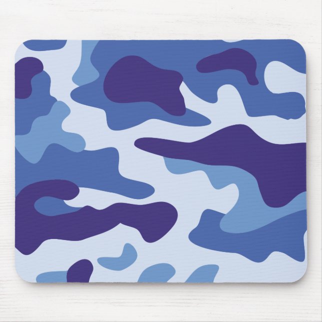 Blue camouflage pattern mouse mat (Front)