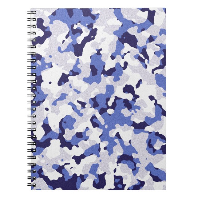 Blue camouflage pattern notebook (Front)