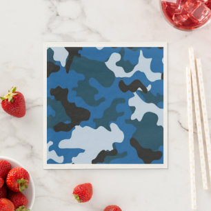 blue camouflage pattern Paper & Party Napkins