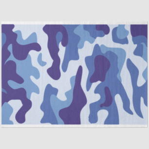 Blue camouflage pattern tissue paper