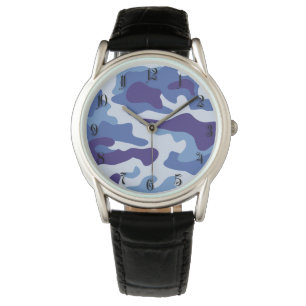 Blue camouflage pattern watch