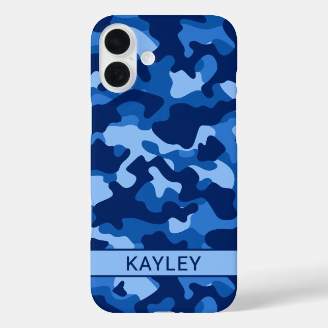 Blue Camouflage Personalised Case-Mate iPhone Case (Back)