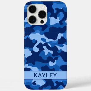 Blue Camouflage Personalized iPhone 16 Pro Max Case