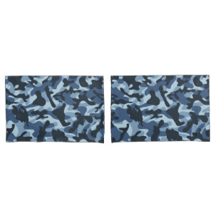 Blue Camouflage Pillowcase