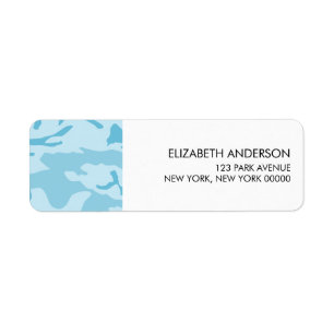 Blue Camouflage Return Address Labels