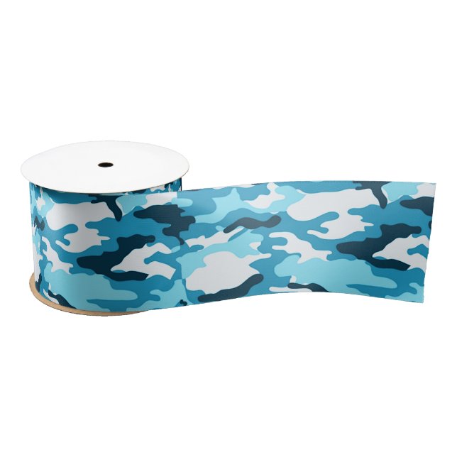 Blue camouflage Ribbon Satin Ribbon (Spool)