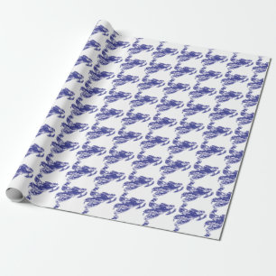 Blue Camouflage Snomobiler Wrapping Paper