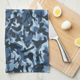 Blue Camouflage  Tea Towel