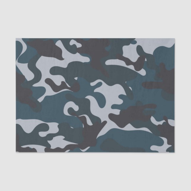Blue Camouflage Tissue Paper (Front)