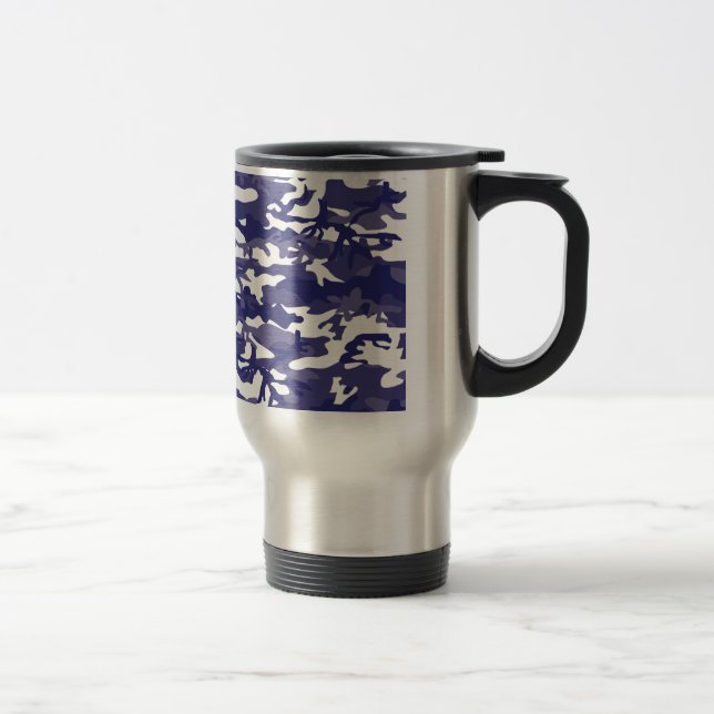 Blue Camouflage Travel Mug (Right)
