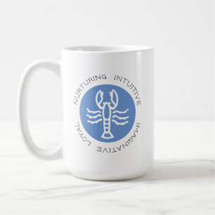 Blue Cancer Zodiac Star Sign Personality Trait Coffee Mug
