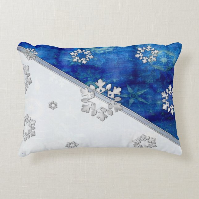 Blue Candle Christmas Decorative Cushion (Front)