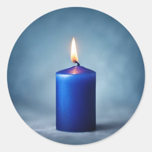 Blue Candle Classic Round Sticker