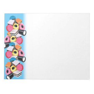 Blue candy border allsorts notepad