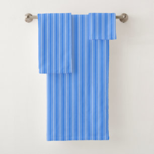 Blue candy stripes bath towel set
