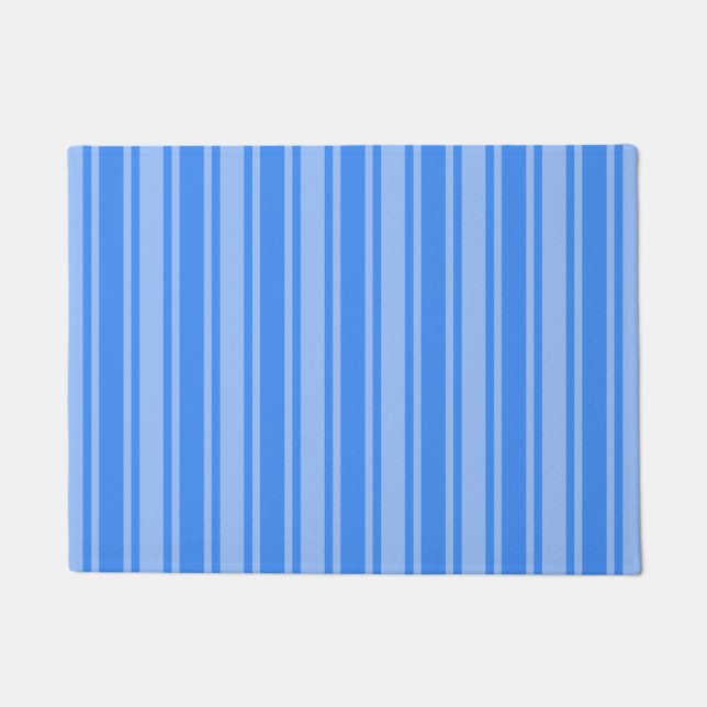 Blue candy stripes doormat (Front)