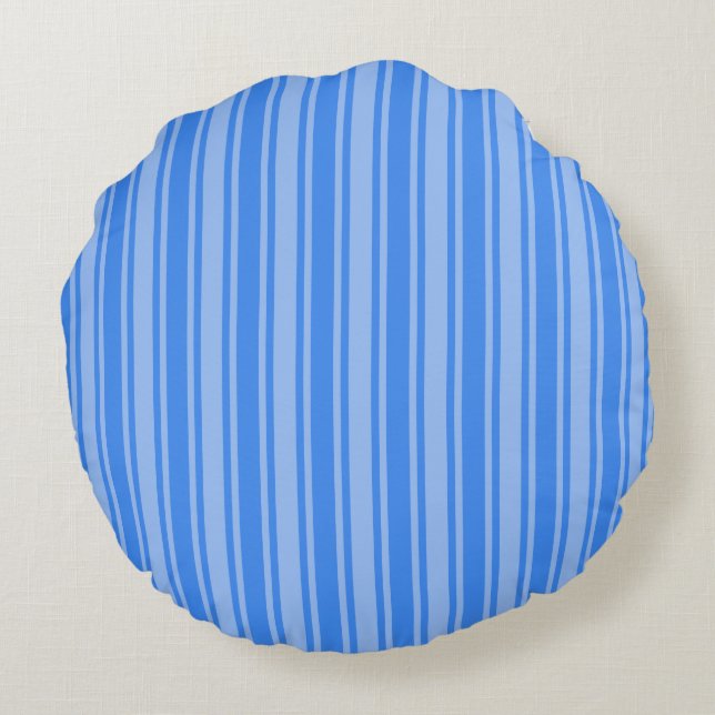 Blue candy stripes round cushion (Back)