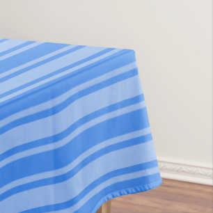 Blue candy stripes tablecloth