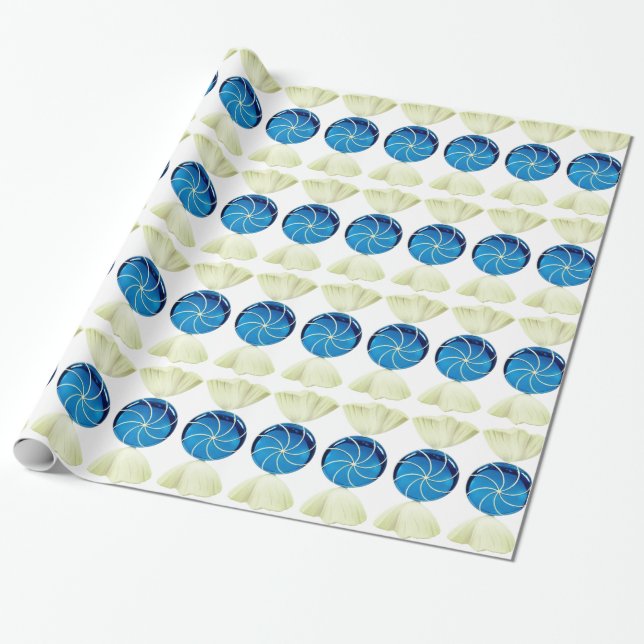 Blue Candy Wrapping Paper (Unrolled)