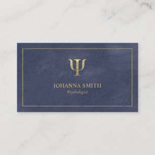 Blue Canvas Golden Frame, Psychologist Psi Symbol Appointment Card