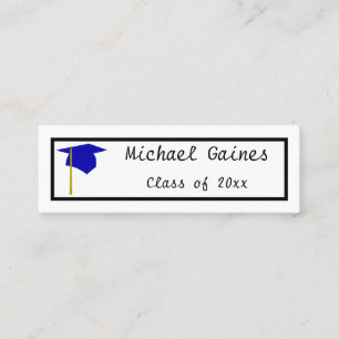Blue Cap - Graduation Name Insert Cards
