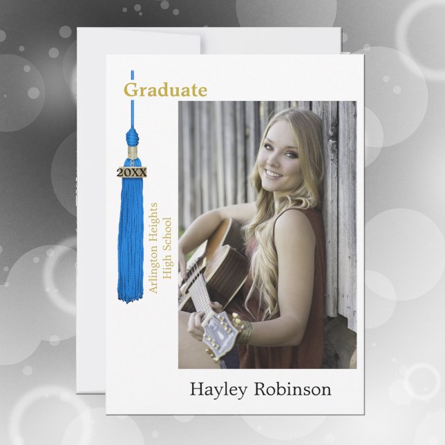 Blue Cap Graduation Photo  Announcement (Creator Uploaded)