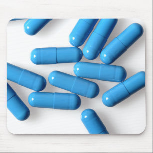 blue capsules mouse mat
