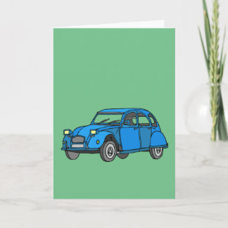 Blue Car (2CV) Card