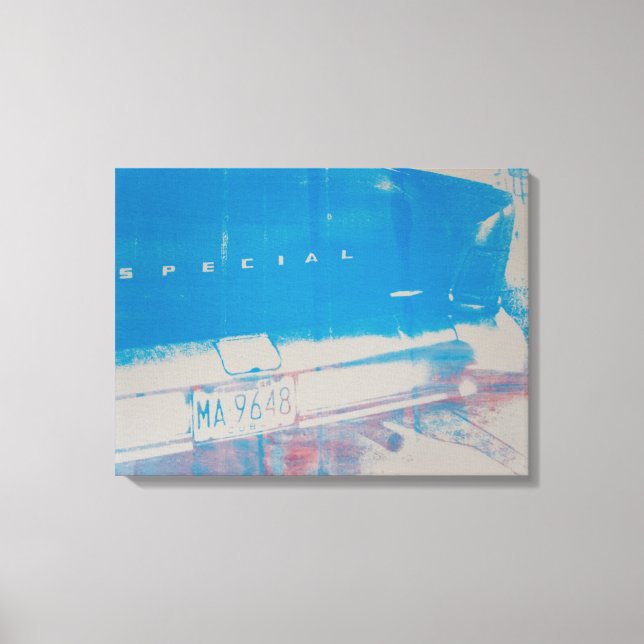 Blue car canvas print (Front)
