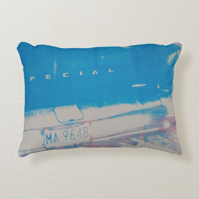 Blue car decorative cushion (Front)