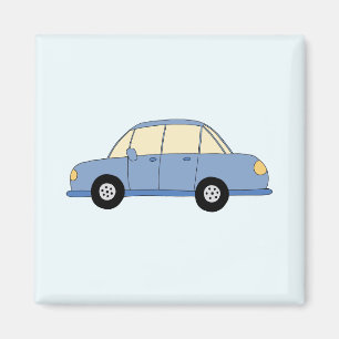 Blue Car in Doodle Style Magnet