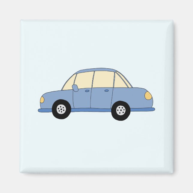 Blue Car in Doodle Style Magnet (Front)