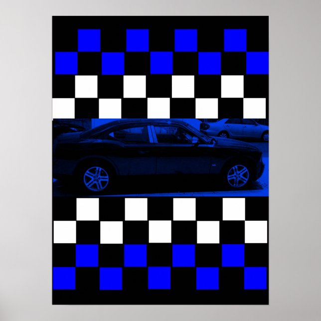 Blue Car In The Fast Lane 2 Poster (Front)