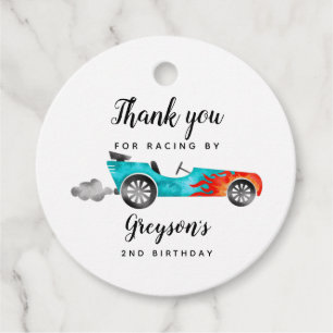 Blue Car Thanks For Racing By Birthday  Favour Tags