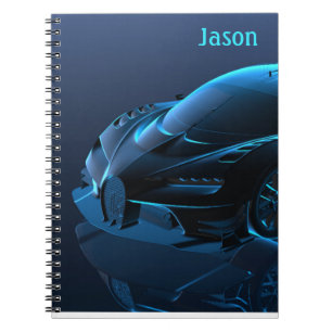 Blue Car Themed Automobile Notebook