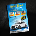 Blue Car Wash Auto Detailing Auto Cleaning Waxing Flyer<br><div class="desc">Looking for a way to promote your car wash business and attract more customers? Look no further than this stunning flyer template! Featuring a sleek and modern design, this template is fully customisable to fit your brand and services. Easily edit the text, and images to create a flyer that stands...</div>
