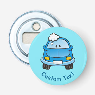 Blue car with bubbles bottle opener