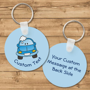 Blue Car with Bubbles Keychain
