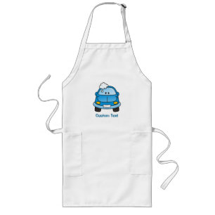 Blue car with bubbles long apron