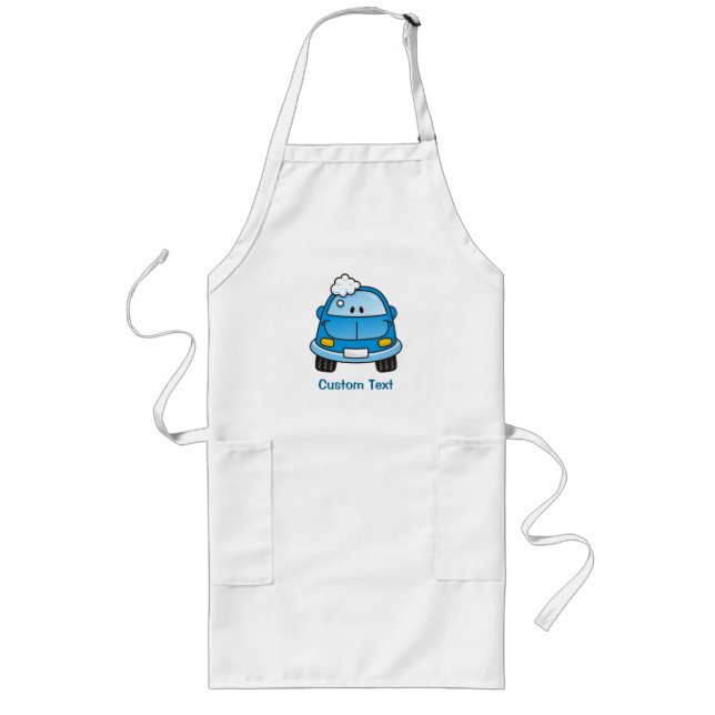 Blue car with bubbles long apron (Front)