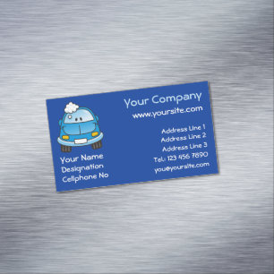 Blue Car with Bubbles Magnetic Business Card