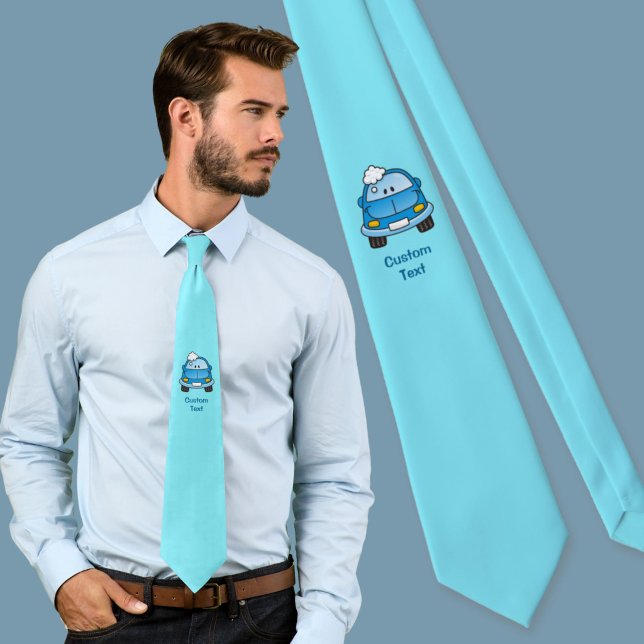 Blue car with bubbles neck tie (Creator Uploaded)