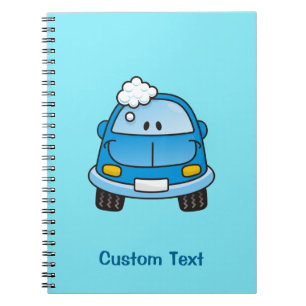 Blue car with bubbles notebook