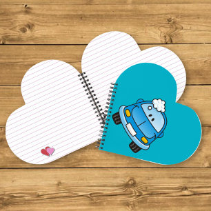Blue car with bubbles notebook