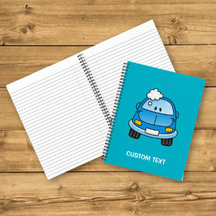 Blue car with bubbles notebook