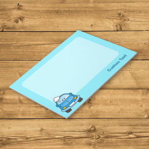 Blue car with bubbles notepad