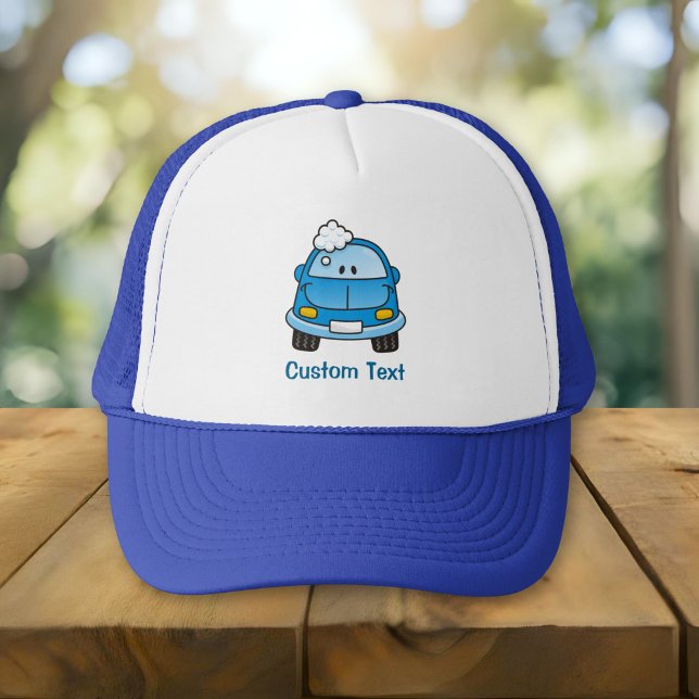 Blue car with bubbles trucker hat (Creator Uploaded)