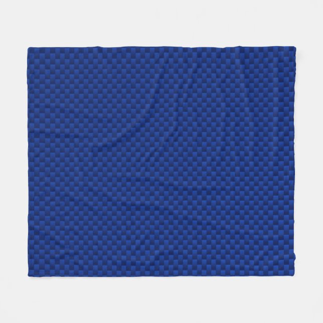 Blue Carbon Fiber Like Print Decor Fleece Blanket (Front (Horizontal))