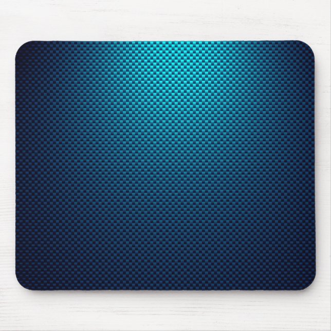 Blue carbon fiber patterned mouse mat (Front)